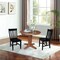 International Concepts 36 in. Solid Wood Round Extension Dining Table with 2 Chairs in Distressed Oak/Black K42-36RXT-23-C46-612 - alternate 3
